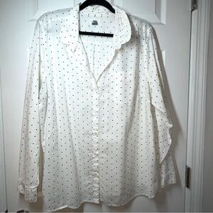 Old Navy button down black polka dot shirt, XXL